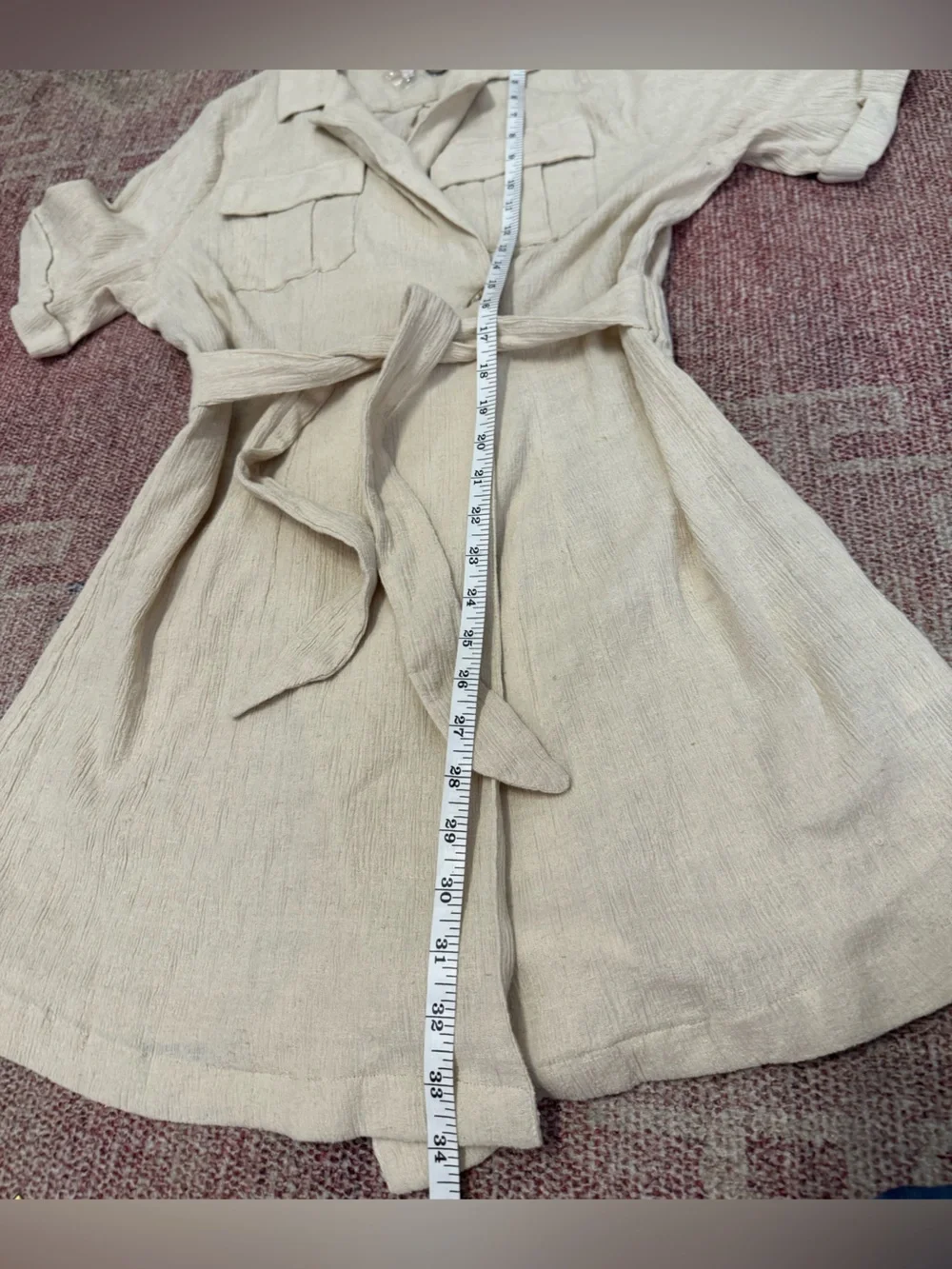 Free people clementine crepe wrap belted mini dress in cream medium NWT